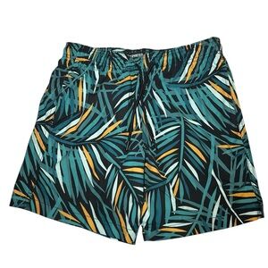 Express Tropical Leaf Patterned Shorts in Green and Yellow Size Small